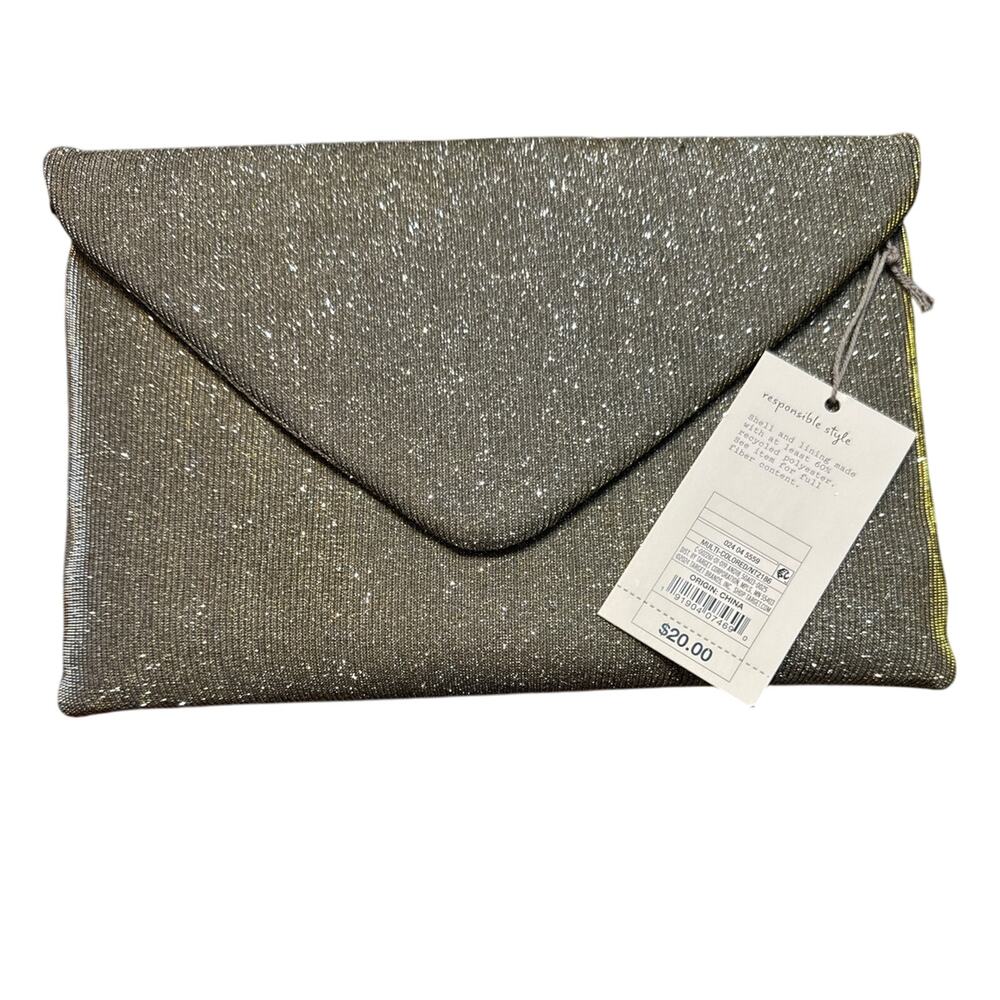 Golden Sparkling Metallic Cloth Color Reflecting 9.5 by 7 in. NWT